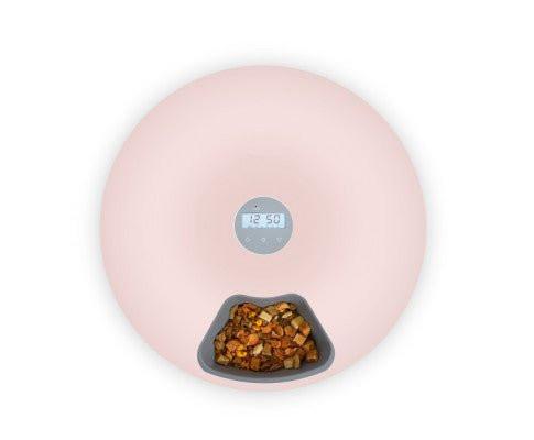 6 Meal Automatic Pet Food Dispenser with Programmable Timer - Blush