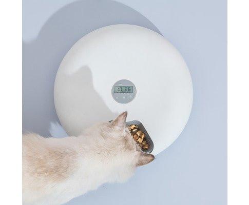 6 Meal Automatic Pet Food Dispenser with Programmable Timer - Blush