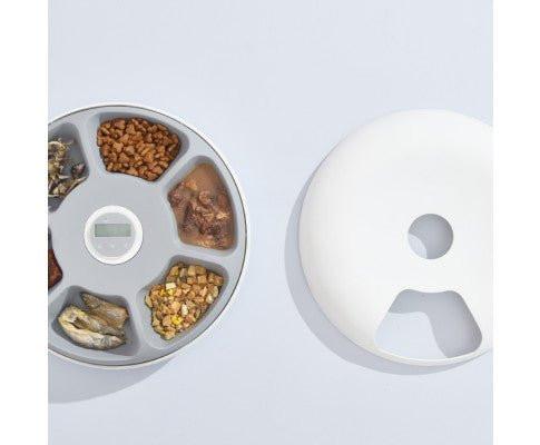 6 Meal Automatic Pet Food Dispenser with Programmable Timer - Blush