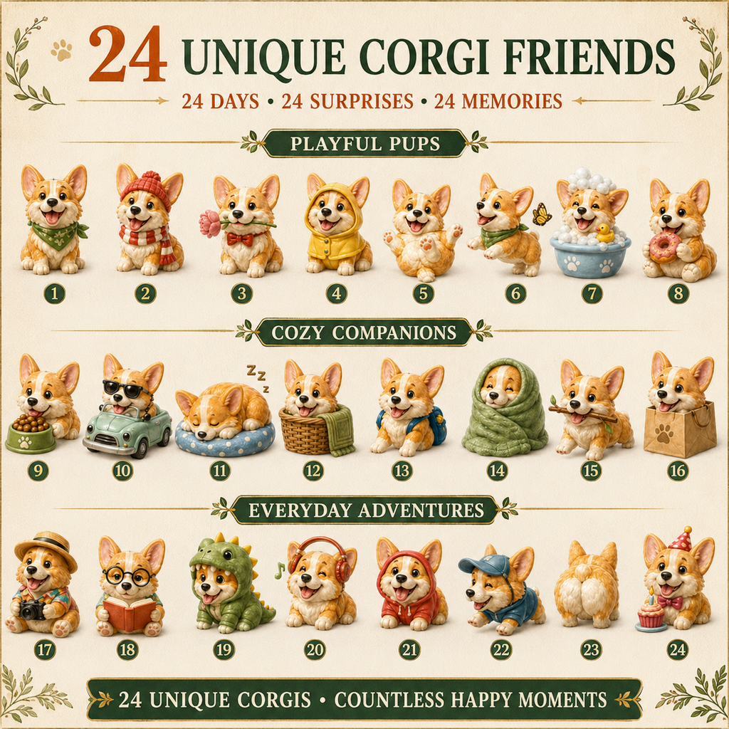 ✨Everyday Corgi Advent Calendar 2026 - 24-Day Festive Countdown🐕