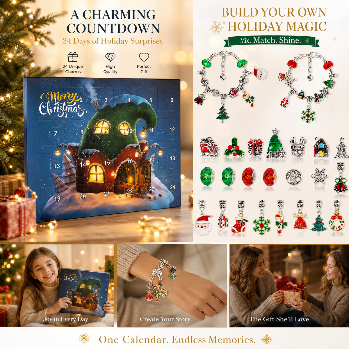 🎄DIY Christmas Advent Calendar Bracelet Set