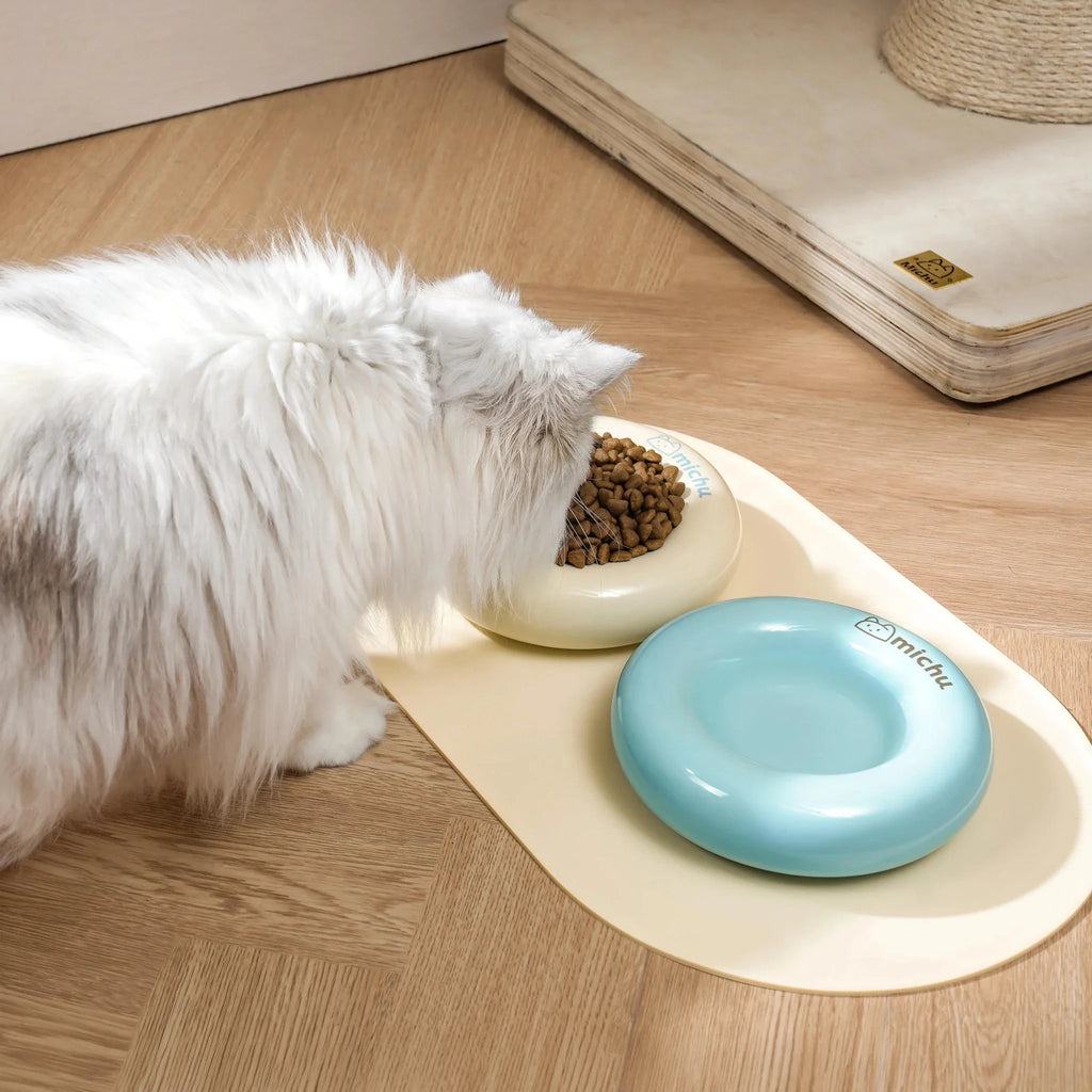 Bagel Ceramic Cat Bowl – Anti-Whisker Cat Food Bowl - Lune