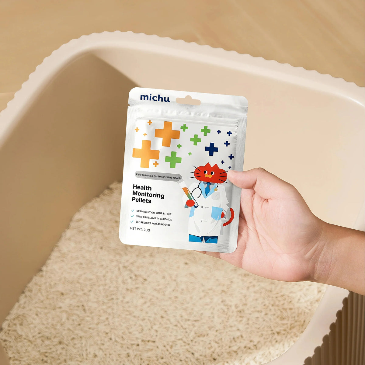 Cat Health Monitoring Pellets - Colour Changing Indicators For Home Urine Testing