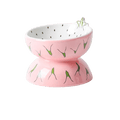 Ceramic Elevated Pet Food Bowl - Pitaya