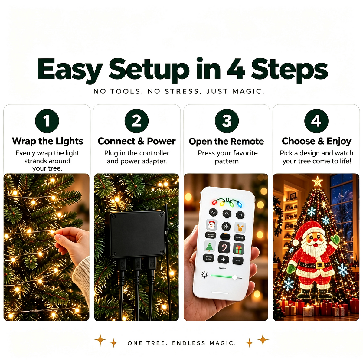 💥 Smart Animated Christmas Tree Lights – 🎄 Bring Your Tree to Life!