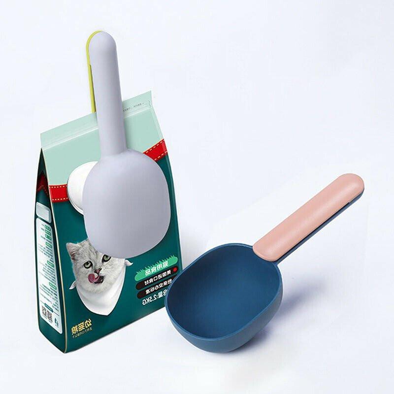 Dog Cat Feeding Scoop Feeder Spoon - White/Grey