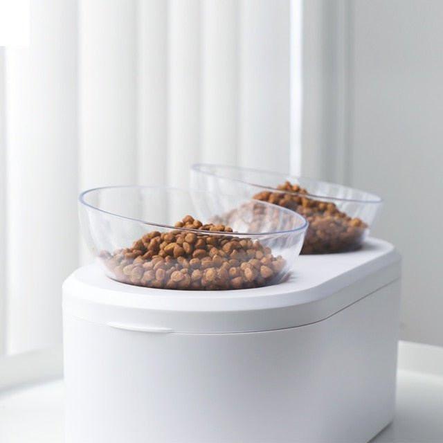 Double Pet Bowl Feeder with Storage Space