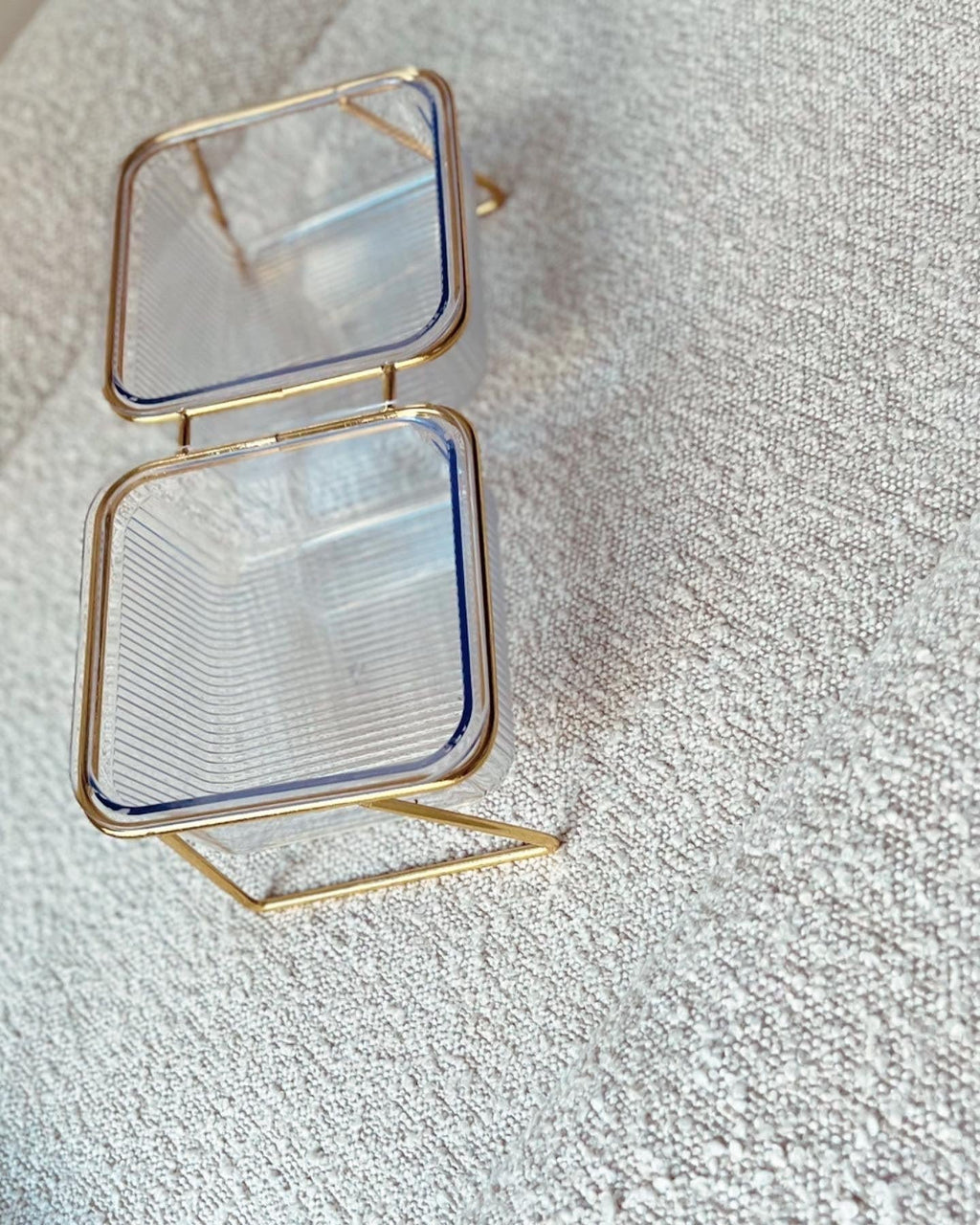 Eva Clear Double Pet Bowl in Gold