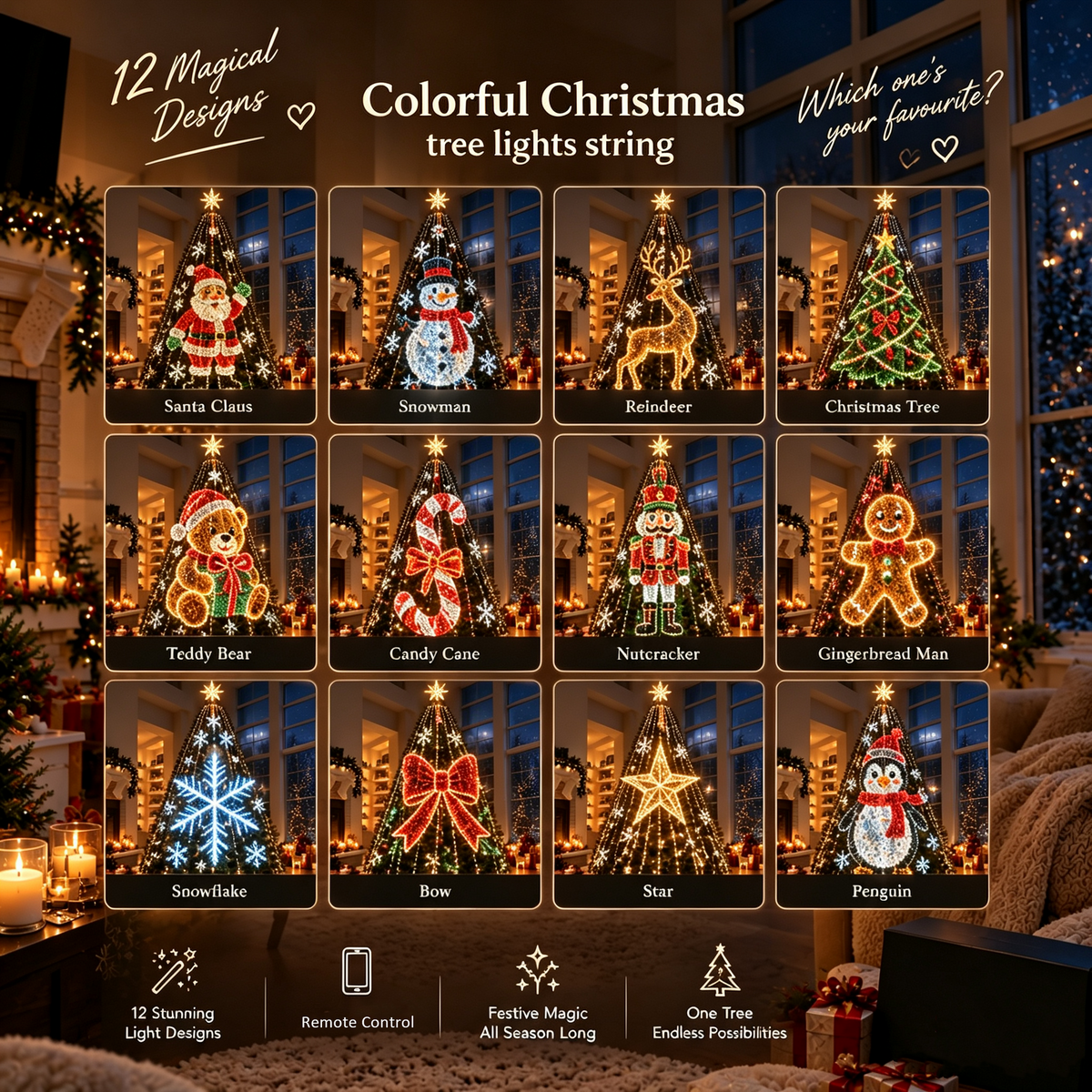 💥 Smart Animated Christmas Tree Lights – 🎄 Bring Your Tree to Life!