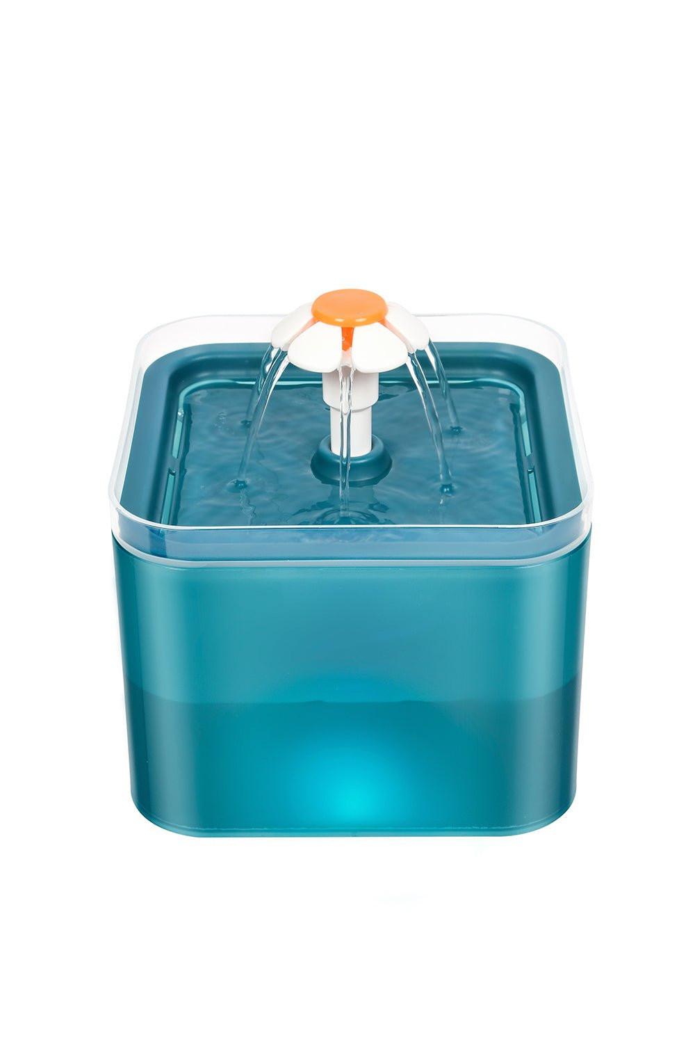 Flower Electric Pet Water Fountain W LED - Green