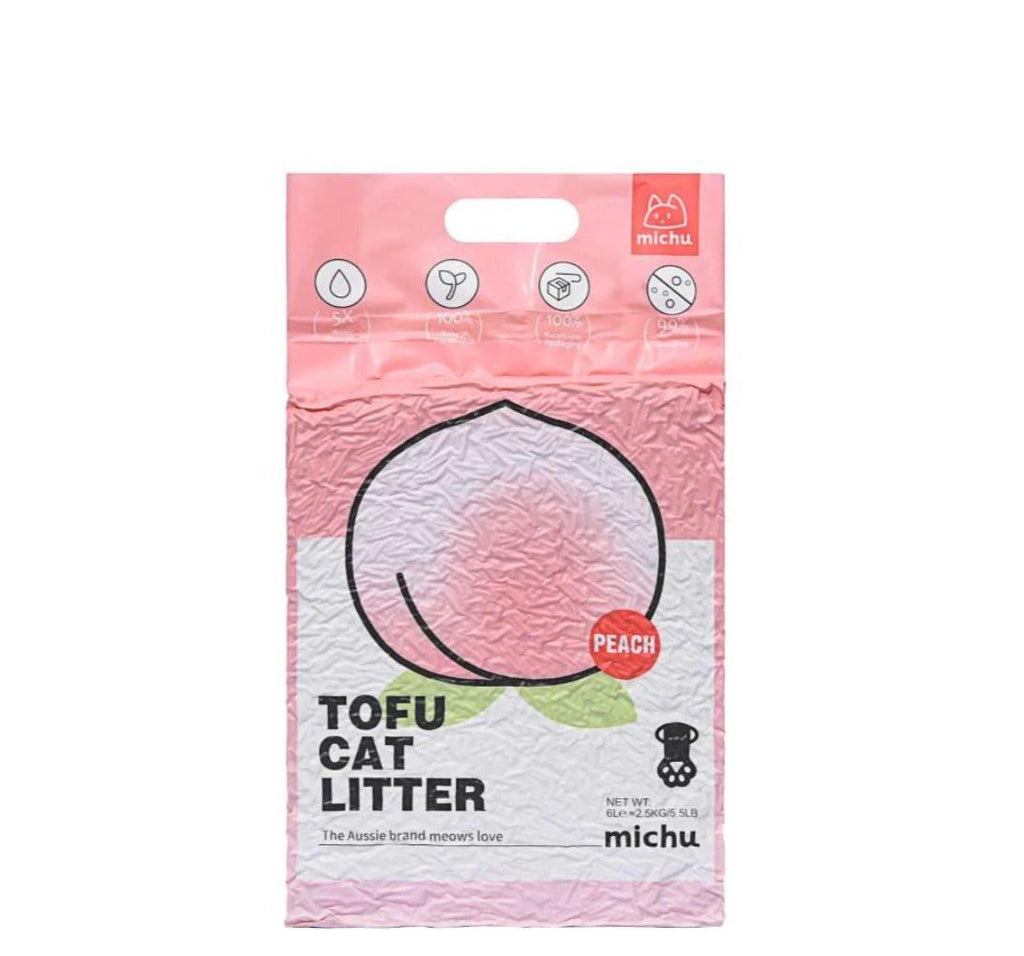 Gen3 6L Dust-Free and Natural Clumping Tofu Cat Litter - Peach