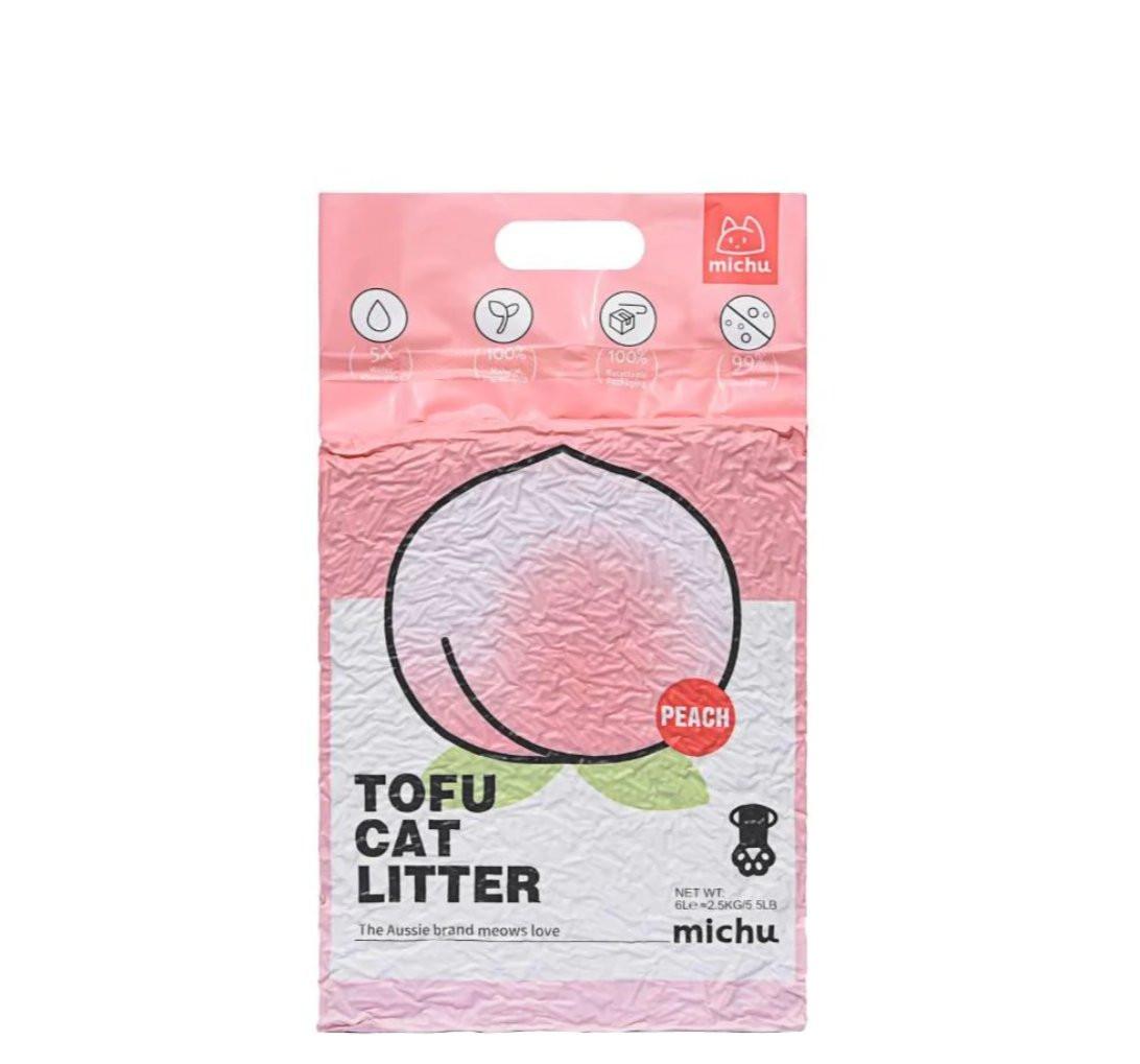 Gen3 6L Dust-Free and Natural Clumping Tofu Cat Litter - Peach
