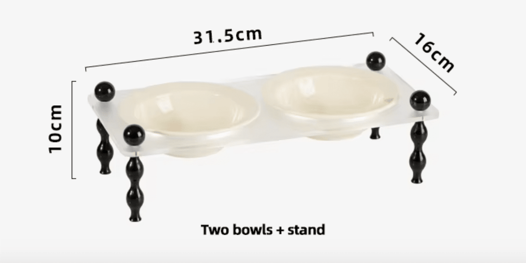 La Belle Raised Cat & Dog Bowl in Brown