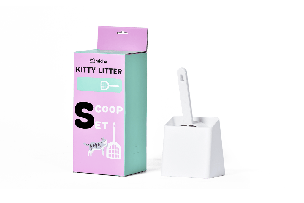 Long-Handle Cat Litter Scoop White