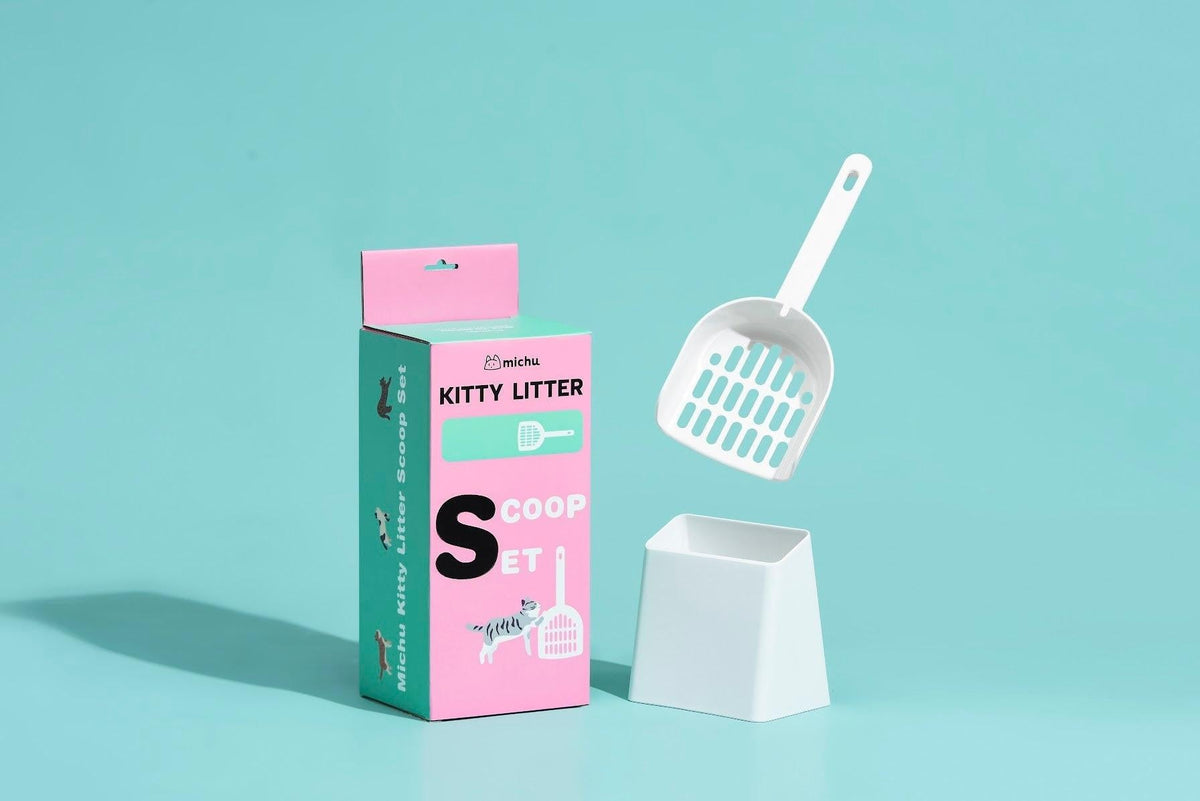 Long-Handle Cat Litter Scoop White