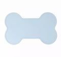 Non Slip Raised Lip Bone Pet Feeding Mat - Dusty Blue