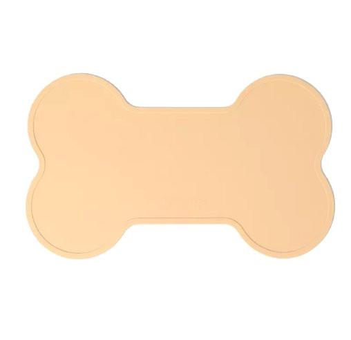 Non Slip Raised Lip Bone Pet Feeding Mat - Dusty Blue