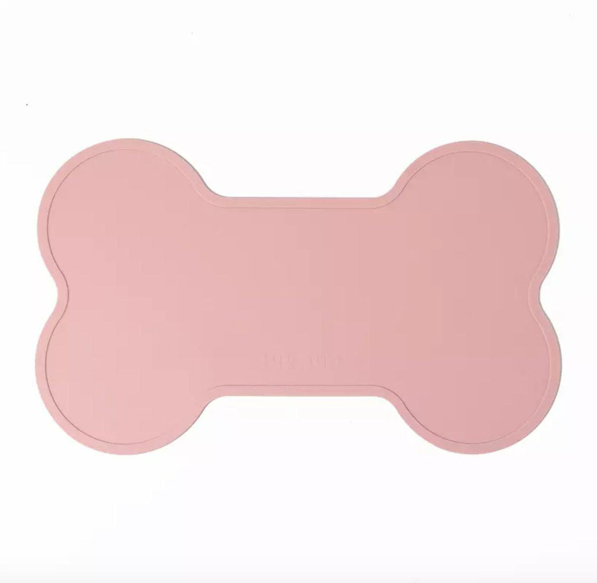 Non Slip Raised Lip Bone Pet Feeding Mat - Soft Peach