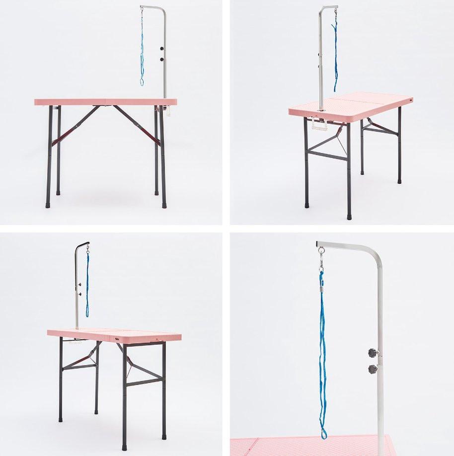 Pink Adjustable Pet Grooming Salon Table