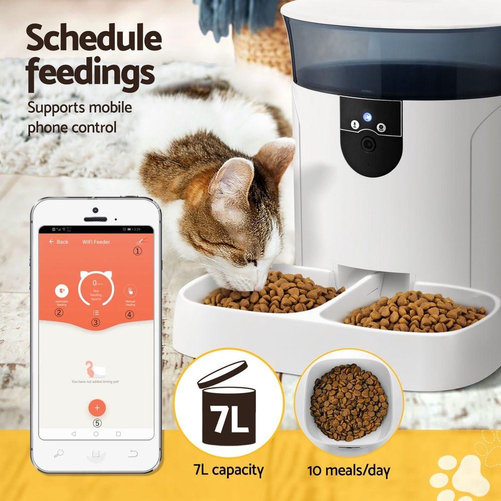 Smart Wifi Pet Automatic Pet Feeder Dispenser 7L - Wifi + Camera