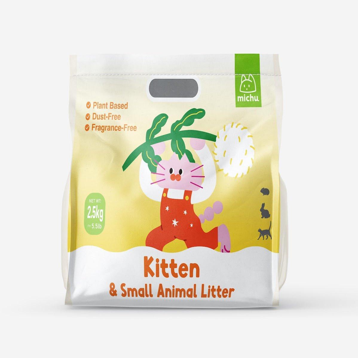 Tofu Cat Litter for Kittens and Small Animals, Natural Crushed Formula, Plant-Based & Safe if Ingested 2.5kg/6L