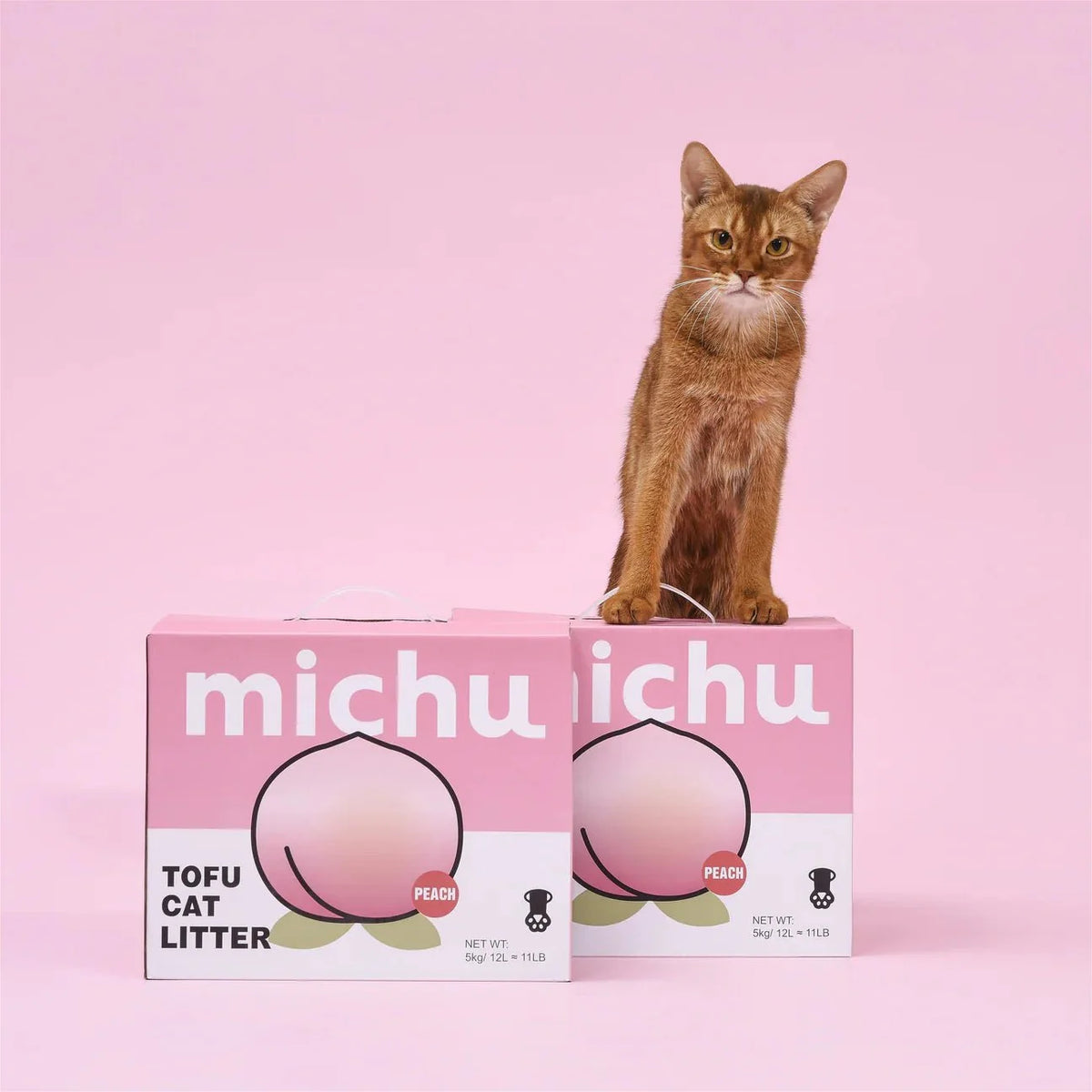 Tofu Cat Litter Gen3 - Natural Clumping Tofu-Based Formula - Value Box 5 kg - Peach